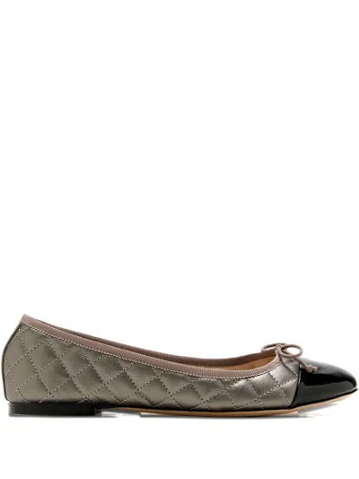 House Of Ballerinas Ines Quilted Cap-toe Ballet Flats In Brown