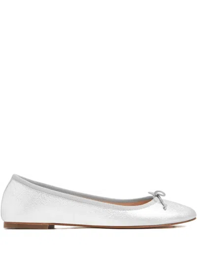 House Of Ballerinas Kids' Metallic Leather Ballet Flats In Silver