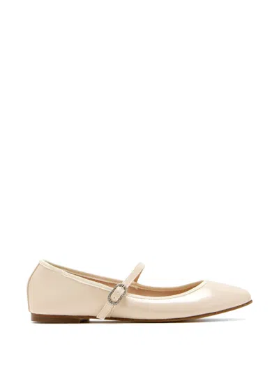 House Of Ballerinas Patent-leather Ballet Flats In Neutral