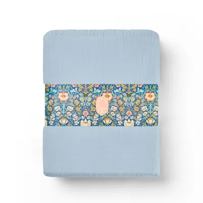 House Of Bengal Muslin Duvet Set - Blue - Double