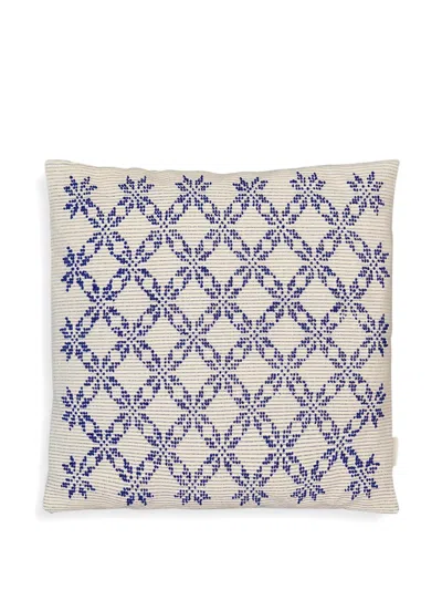 House Of Capricorn Carlota Pattern Cushion In White