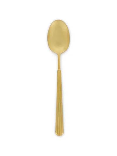 House Of Capricorn Castro Ribbed Dinner Spoon In Gold