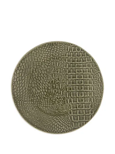 House Of Capricorn Jacaré Dinner Plate (27cm) In Green