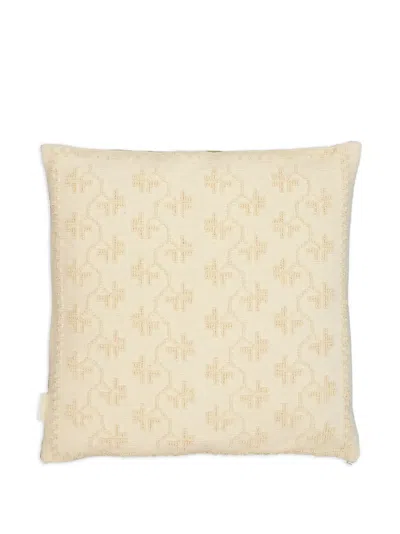 House Of Capricorn Mafalda Stripes Cotton Cushion In Neutral