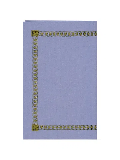 House Of Capricorn Maria Embroidered Placemat In Blue