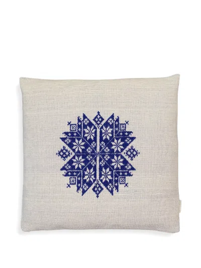 House Of Capricorn Striped Handmade Cushion In White