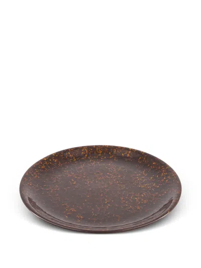 House Of Capricorn Tartaruga Ceramic Plate In Brown