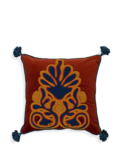 House Of Capricorn Tassel Cushion In Red