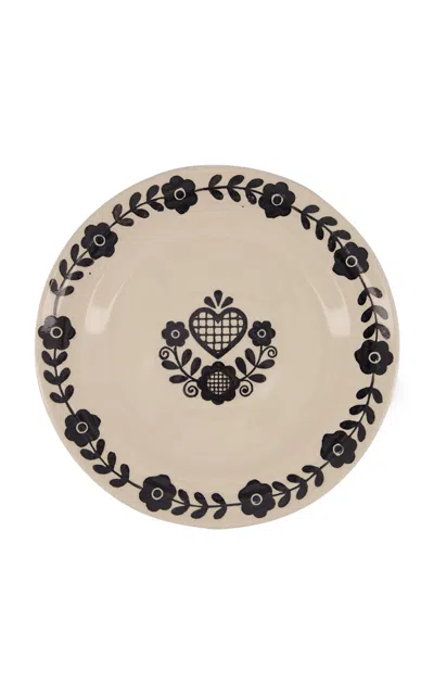 House Of Capricorn Viana Black Sandstone Dinner Plate