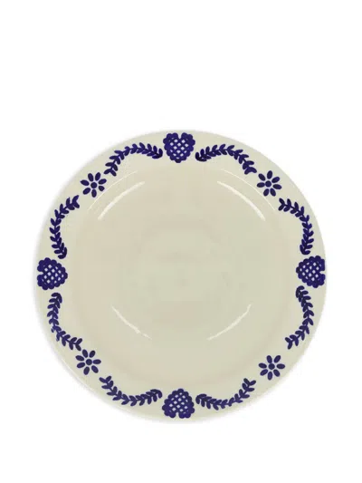 House Of Capricorn Viana Floral Handmade Plate In Blue