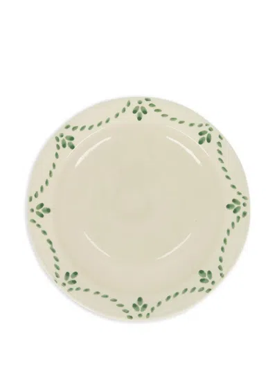 House Of Capricorn Viana Leaf-shape Stoneware Plate In Neutral