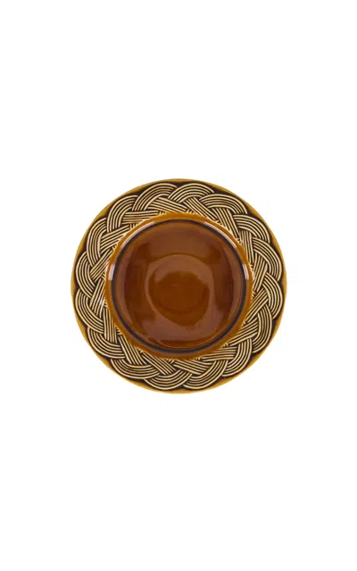 House Of Capricorn Vime Brown Ceramic Dessert Plate
