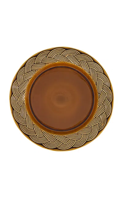 House Of Capricorn Vime Brown Ceramic Dinner Plate