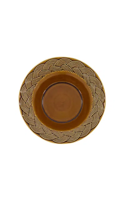 House Of Capricorn Vime Brown Ceramic Soup Plate