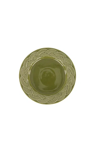 House Of Capricorn Vime Green Ceramic Dessert Plate