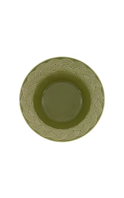 House Of Capricorn Vime Green Ceramic Soup Plate