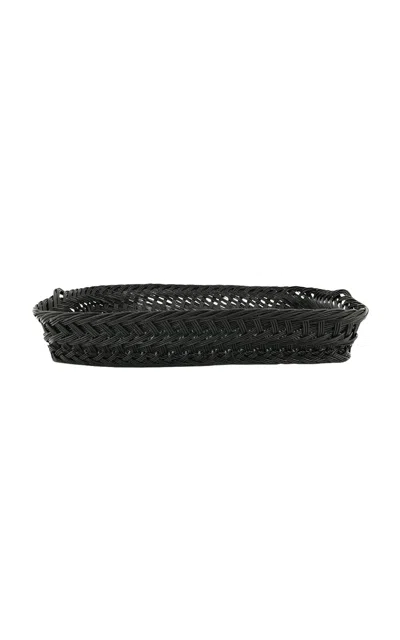House Of Capricorn Vitória Black Wicker Large Tray