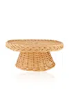 House Of Capricorn Vitória Handmade Natural Wicker Cake Plate In Brown