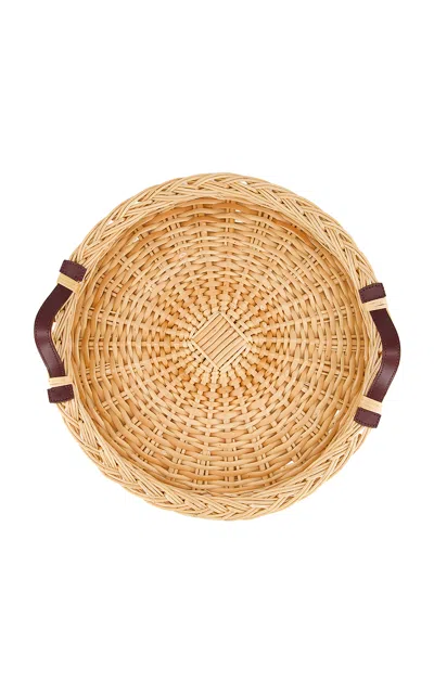 House Of Capricorn Vitória Handmade Natural Wicker Tray In Brown