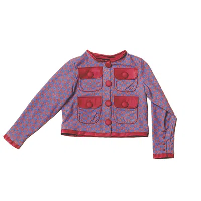House Of Caswell Women's Blue / Red Carly Cardigan Jacket In Multi