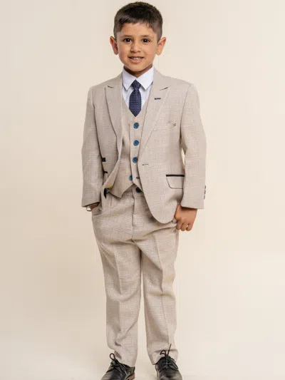 House Of Cavani Kids' Boys Caridi Suit In Beige