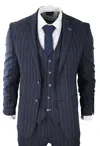 House Of Cavani Invincible 3 Piece Suit Pinstripe In Blue