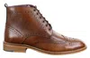House Of Cavani Mens Classic Oxford Brogue Ankle Boots In Tan Leather In Multi