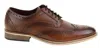 House Of Cavani Mens Classic Oxford Brogue Shoes In Patterned Tan Leather In Multi