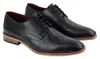 House Of Cavani Mens Classic Oxford Brogue Shoes In Perforated Black Leather In Black