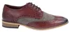 House Of Cavani Mens Classic Oxford Tweed Brogue Derby Shoes In Burgundy Leather In White