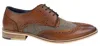 House Of Cavani Mens Classic Oxford Tweed Brogue Derby Shoes In Tan Leather In Multi