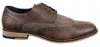 House Of Cavani Mens Classic Oxford Tweed Brogue Shoes In Brown Leather In Brown