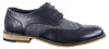 House Of Cavani Mens Classic Oxford Tweed Brogue Shoes In Navy Leather In Blue