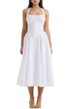 House Of Cb Adabella Floral Pleated Halter Sundress In White