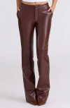 House Of Cb Adara Faux Leather Pants In Burgundy