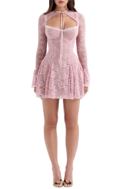 House Of Cb Alice Underwire Lace Minidress & Bolero In Pink