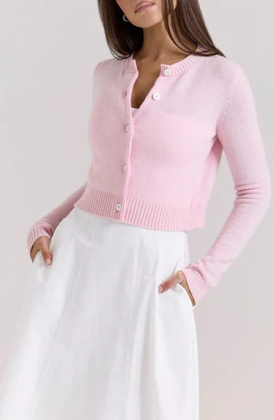 House Of Cb Alliana Wool Cardigan In Icy Pink
