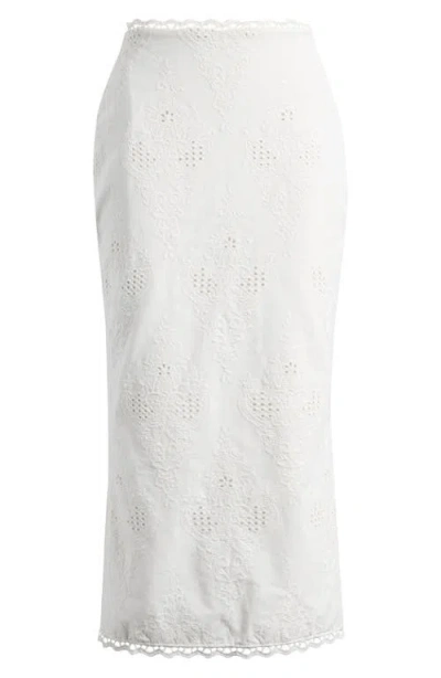 House Of Cb Antonie Cotton Broderie Anglaise Skirt In White