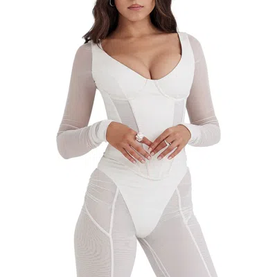 House Of Cb Araminta Underwire Corset Top In White