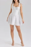 House Of Cb Ariella Corset Tie Strap Minidress In White