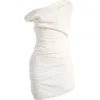 House Of Cb Artemides One-shoulder Minidress In White