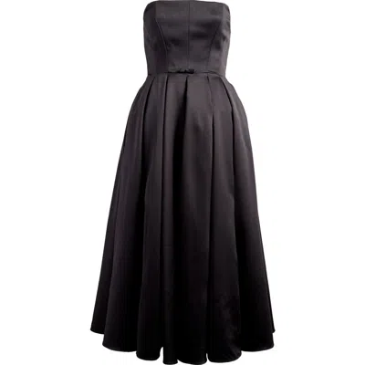 House Of Cb Audrey Strapless Fit & Flare Dress In Black