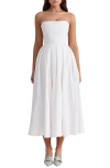House Of Cb Audrey Strapless Midi Dress In White
