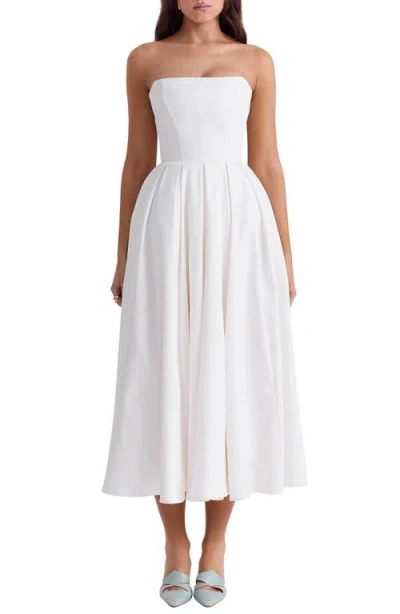 House Of Cb Audrey Strapless Midi Dress In White