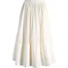 House Of Cb Augustine Embroidered Cotton Midi Skirt In Cloud Dancer