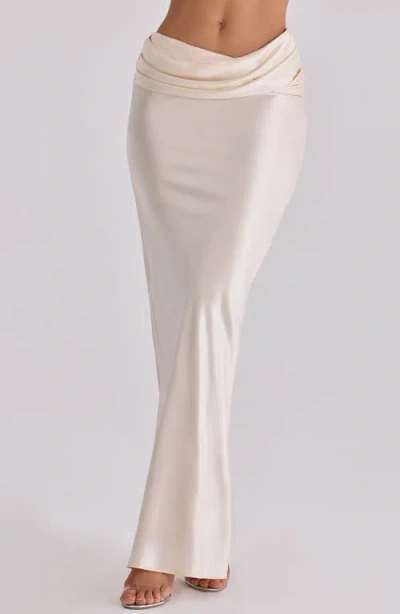 House Of Cb Beau Satin Drape Maxi Skirt In Multi
