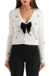 House Of Cb Beaubella Embellished Cardigan In Ivory