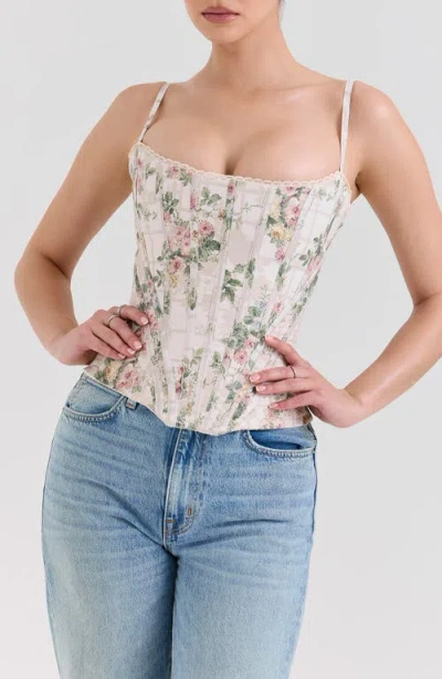 House Of Cb Cadie Stretch Cotton Corset Top