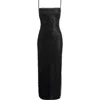 House Of Cb Calla Beaded Mesh Overlay Gown In Black