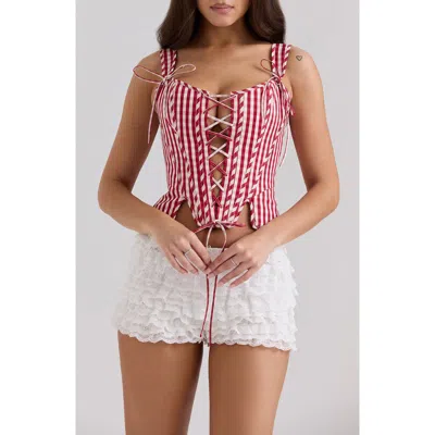 House Of Cb Callie Lace-up Front Corset Top